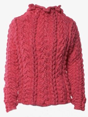 Spencer Vladimir | Cashmere Handknit Cable Mock Neck Sweater, Sz M ♥ Like new!